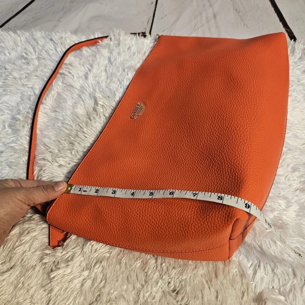 Guess Orange Faux Leather Cosmetic Bag Travel Pouch‎ Clutch - Picture 13 of 15